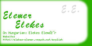 elemer elekes business card